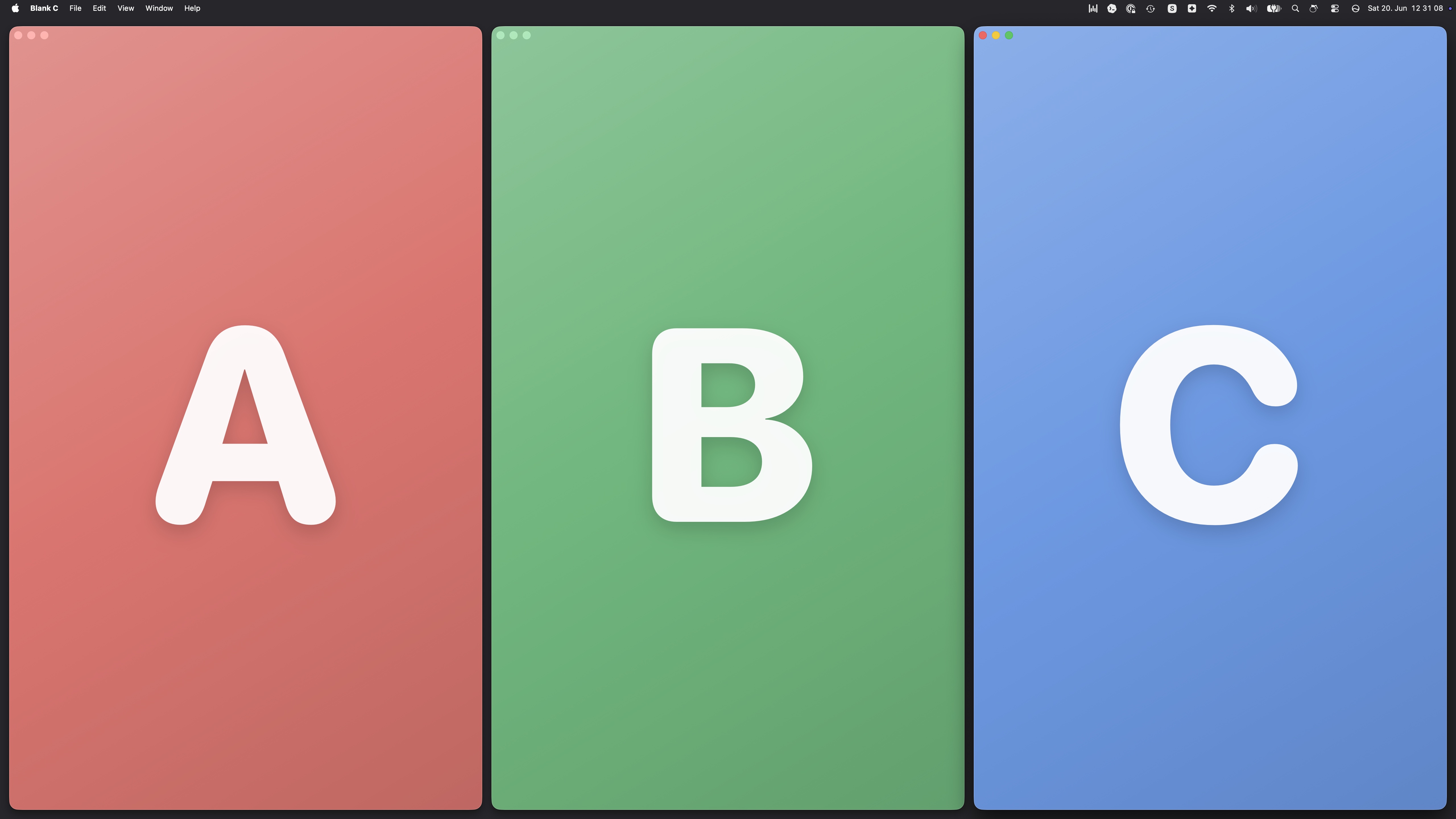 Layout: left, middle, right screenshot